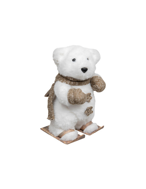Ourson de Noël avec gants et ski