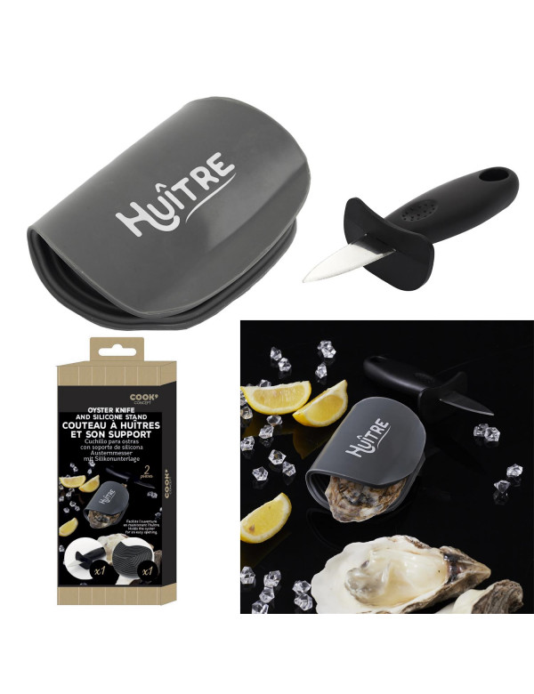 Couteau à huitres + manique silicone