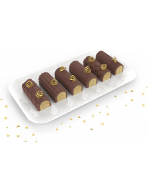 Moule 6 mini buches de Noël en silicone