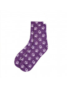 Chaussettes paillettes violet chat