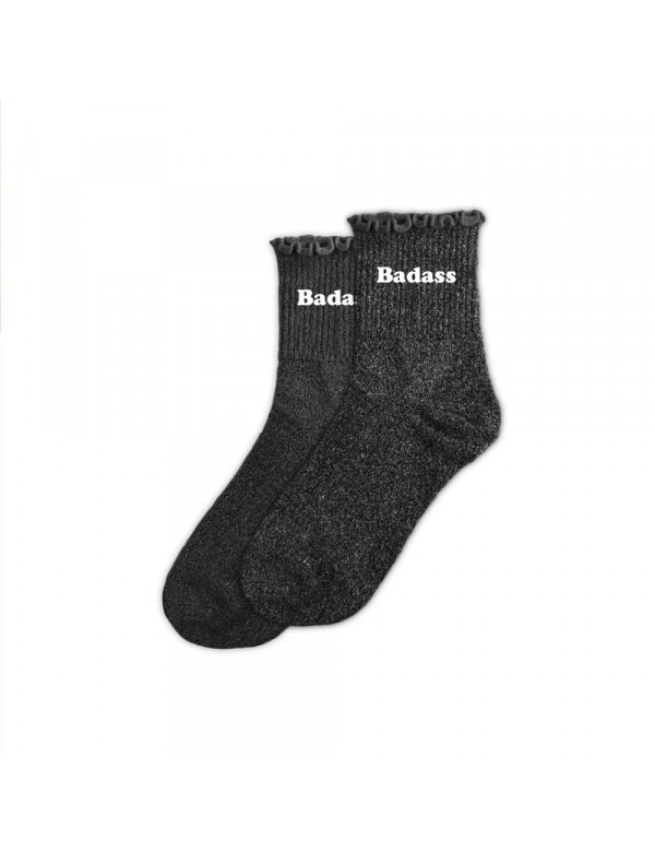 Chaussettes courtes paillettes badass feston