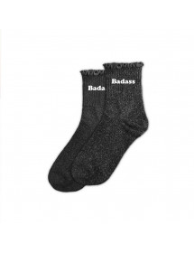 Chaussettes courtes paillettes badass feston