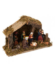 Crèche de Noël à LED avec 7 santons