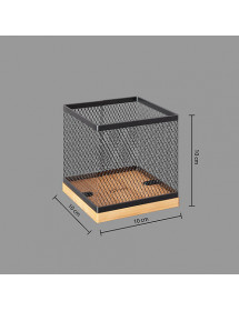 Pot à crayon en métal et bambou