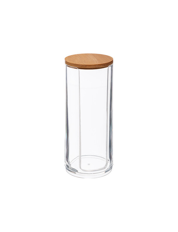 Distributeur de coton transparent et en bambou