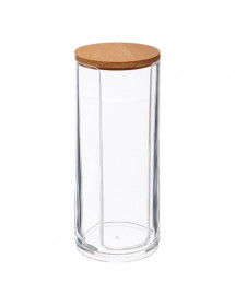 Distributeur de coton transparent et en bambou