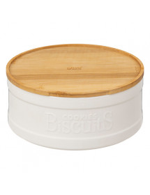 Boite à biscuit en céramique et bambou blanc