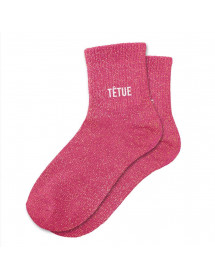 chaussettes paillettes rose Têtue
