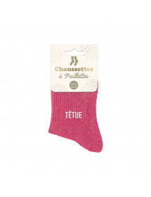 Chaussettes paillettes rose Têtue