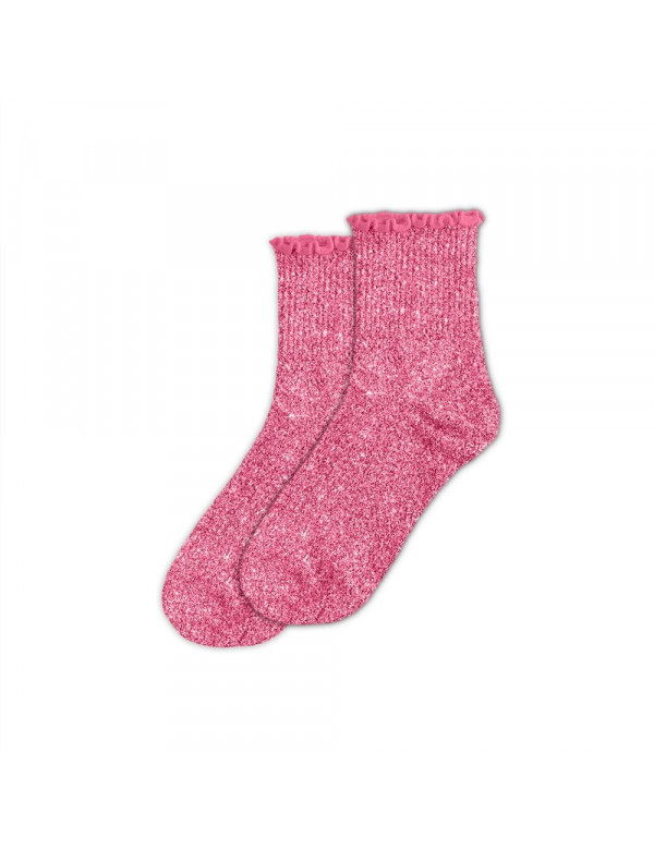 Chaussette paillettes rose