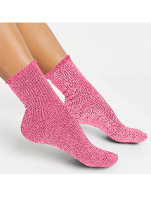 Chaussettes paillettes rose