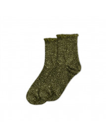 Chaussettes paillettes kaki