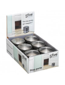 Bloque porte en métal avec protections caoutchouc.