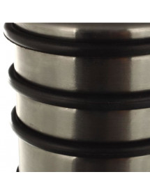 Bloque porte en métal avec protections caoutchouc.