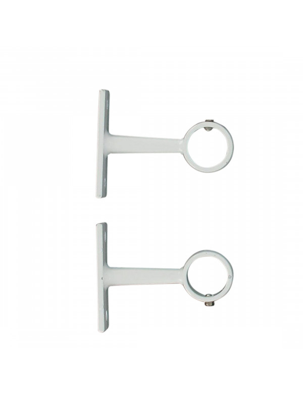 Lot de 2 supports tringle rideau courts blancs D 16mm