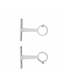 Lot de 2 supports tringle rideau courts blancs D 16mm