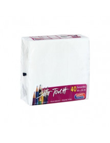 Serviettes papier Soft Touch Blanches 38 cm. x40