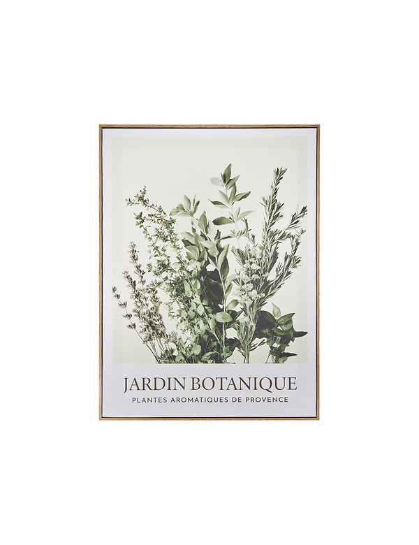 Décoration murale toile jardin botanique Cécilia par Atmosphera, dans un cadre en bois de 45 x 60 cm.