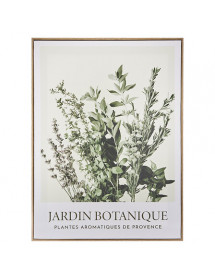 Décoration murale toile jardin botanique Cécilia par Atmosphera, dans un cadre en bois de 45 x 60 cm.