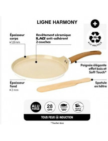 Poêle à crêpes aluminium forgé Hamony 26 cm. tous feux