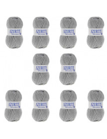 Pelotes de fil à tricoter Azurite Gris Claire X10