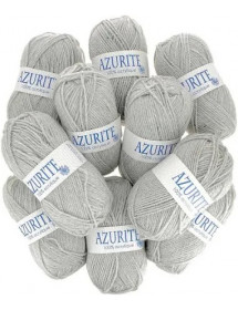 Pelotes de fil à tricoter Azurite Gris Claire X10