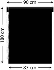 Store enrouleur occultant 90X180 cm Noir