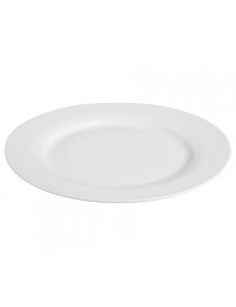 Assiette Blanche Ronde en Porcelaine 24 cm.