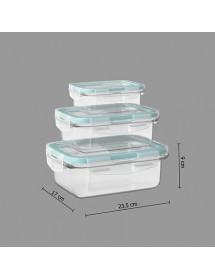 Lot de 3 boîtes de conservation en verre Clipeat