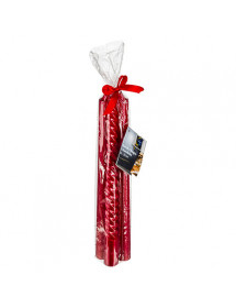 Lot de 4 bougies bâtons pailletées rouge