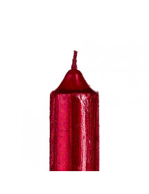 Lot de 4 bougies bâtons pailletées rouge