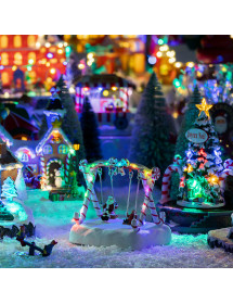 Village de Noël lumineux balançoire
