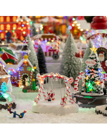 Village de Noël lumineux balançoire