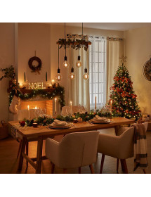 Mot Noël en bois lumineux à LED