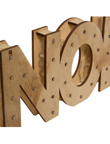 Mot Noël en bois lumineux à LED