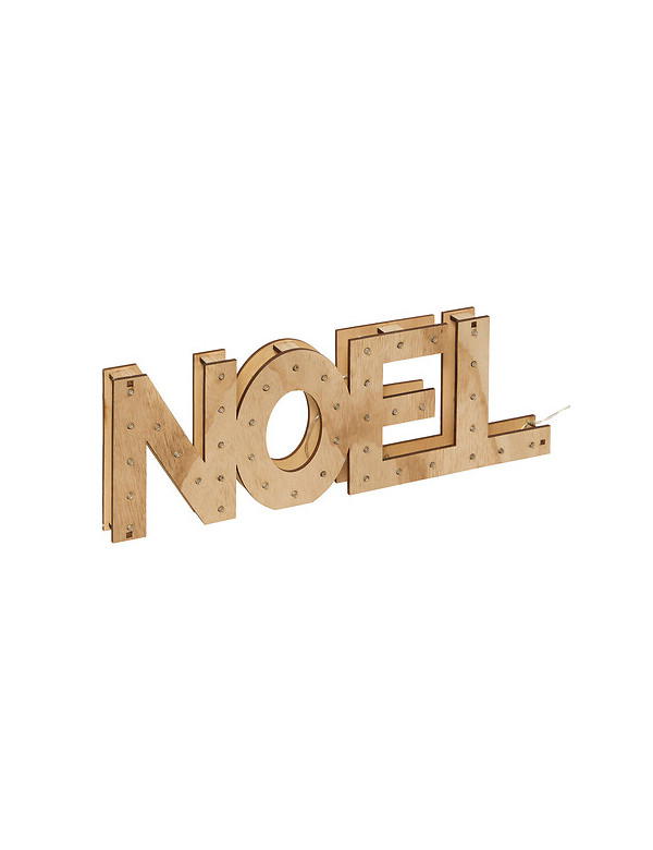 Noel en bois lumineux a poser