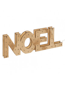 Noel en bois lumineux a poser