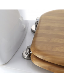 Abattant de toilette en bois bambou foncé