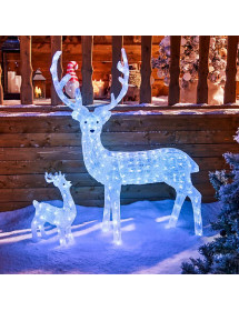 Décoration lumineuse Renne 45 cm Blanc froid