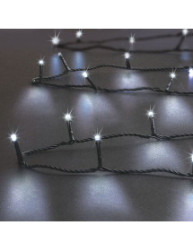 Guirlande de Noël lumineuse blanc froid à piles 96 led