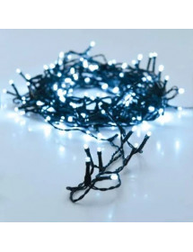 Guirlande de Noël lumineuse blanc froid à piles 96 led