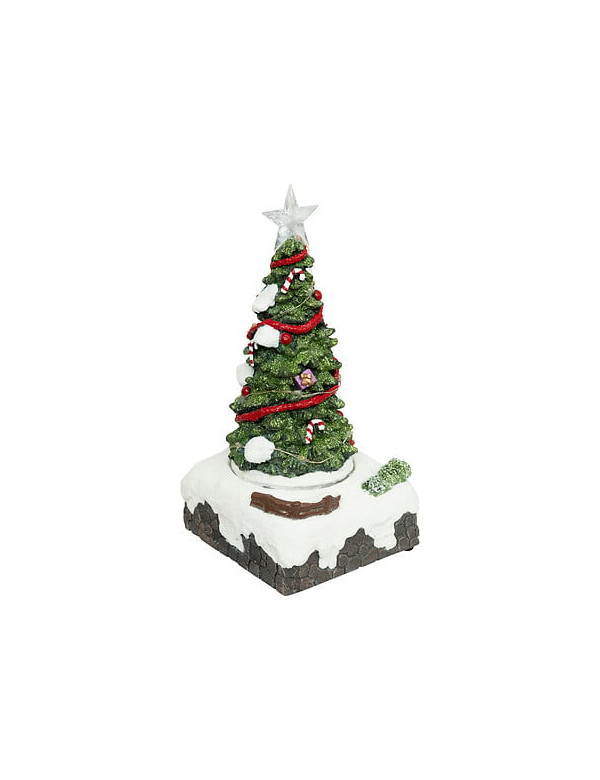 Village miniature lumineux – Sapin multicolores musical et animé