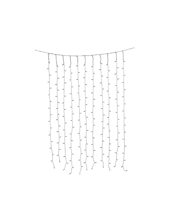 Rideau lumineux extérieur solaire 204 LED blanc froid