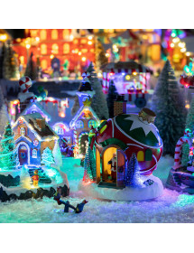 Maison boule de Noël village miniature