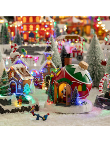 Maison boule de Noël village miniature