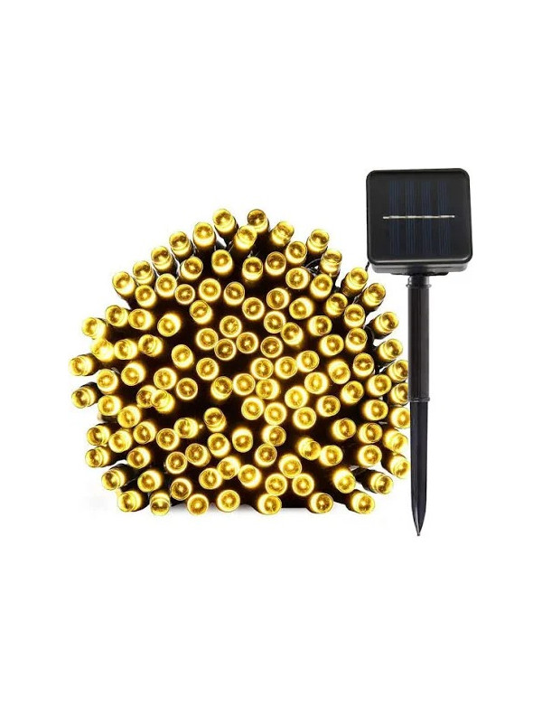 Guirlande de Noël lumineuse 300 led blanc chaud solaire