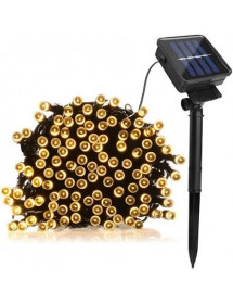 Guirlande de Noël lumineuse 50 Led blanc chaud solaire