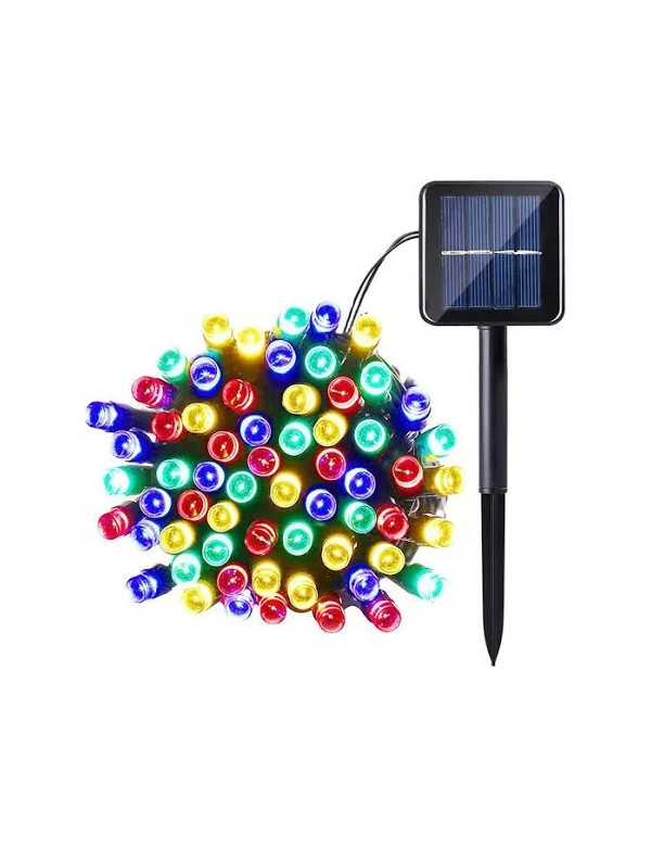 Guirlande de Noël lumineuse 50 Led multicolore solaire