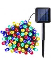 Guirlande de Noël lumineuse 50 Led multicolore solaire