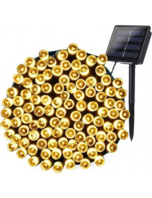 Guirlande de Noël lumineuse 200 led blanc chaud solaire